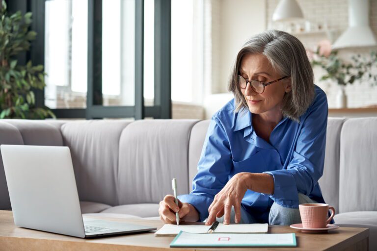 lady writing lesson plan